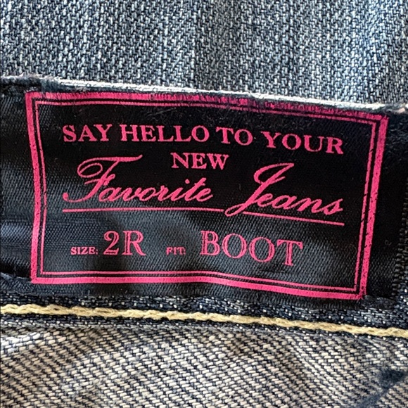 Pink by Victoria's Secret Low Rise Boot Cut Distressed Blue Jeans Size 2R - Picture 9 of 14